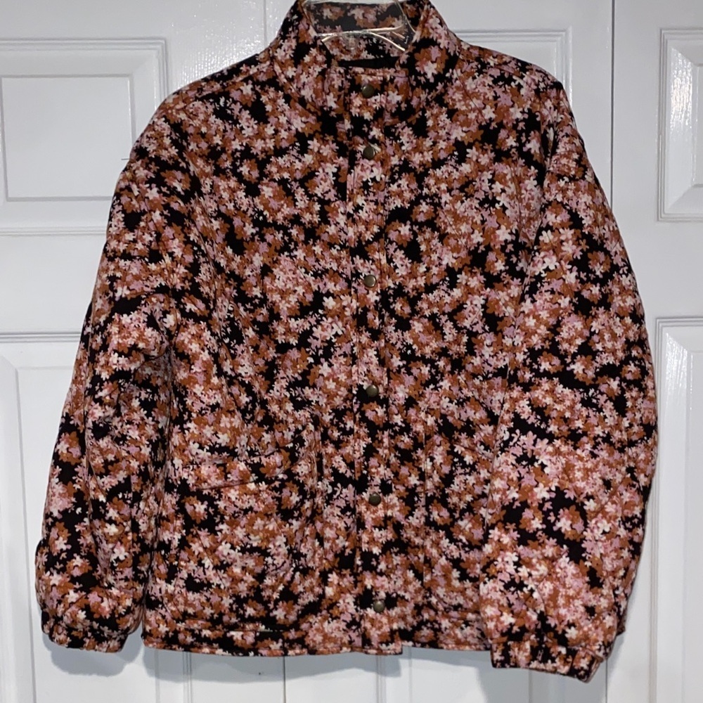 Sanctuary Floral Quilted Jacket in Pink and Brown